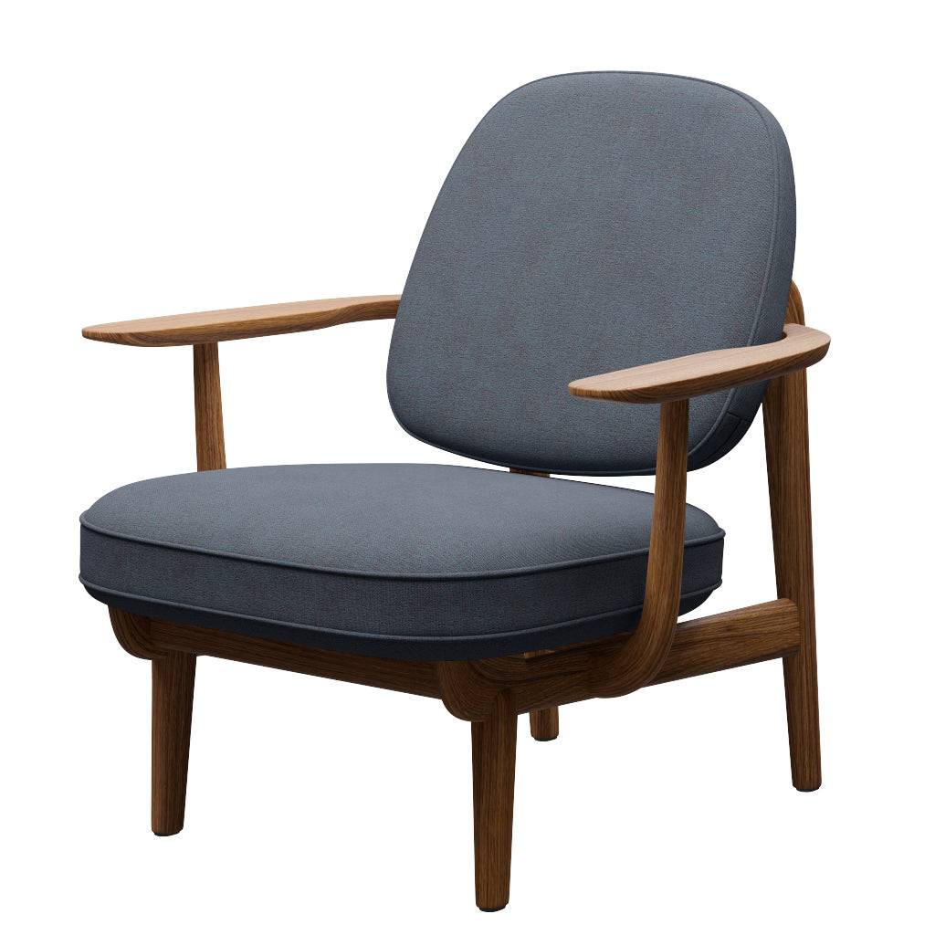 Fred Lænestol, olieret eg fra Fritz Hansen Christianshavn - 1150 Orange/Blue - Jacobsen Plus
