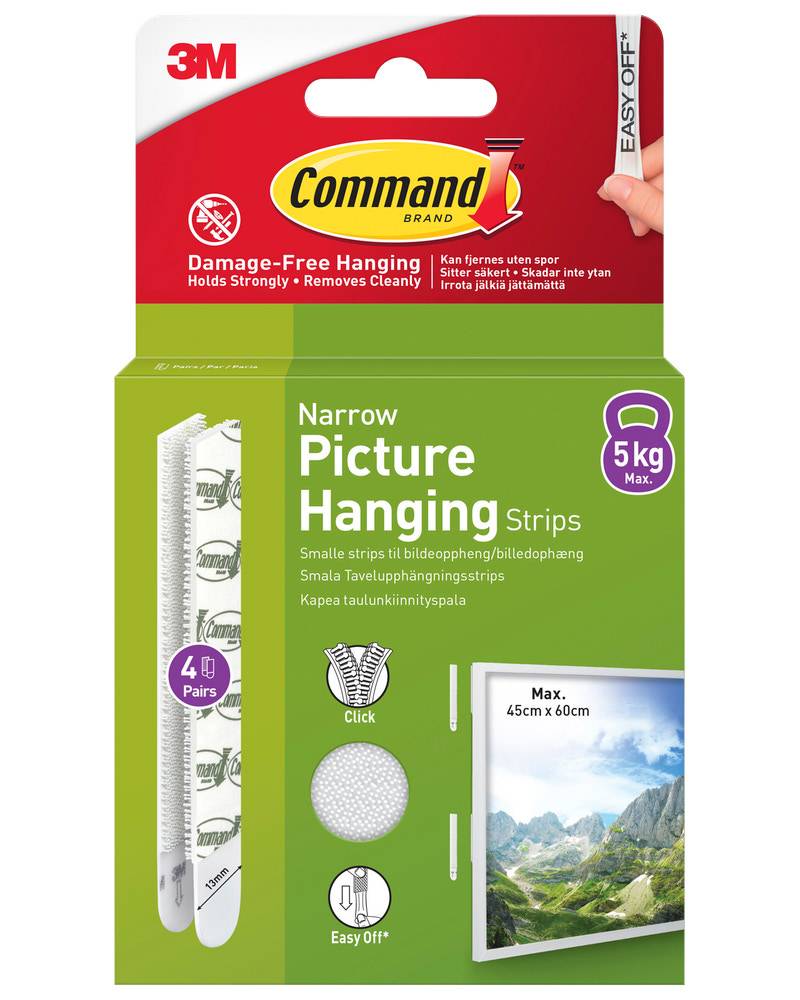 Command™ Strips Ophæng af billede - Hvid Smal