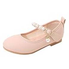 Elegant pärla barnskor klackskor flickor festliga kläder skor skolskor baletttofflor flickor prinsesskor bröllopsskor flickor balettskor avslappnade sandaler, ROSA, 29 EU
