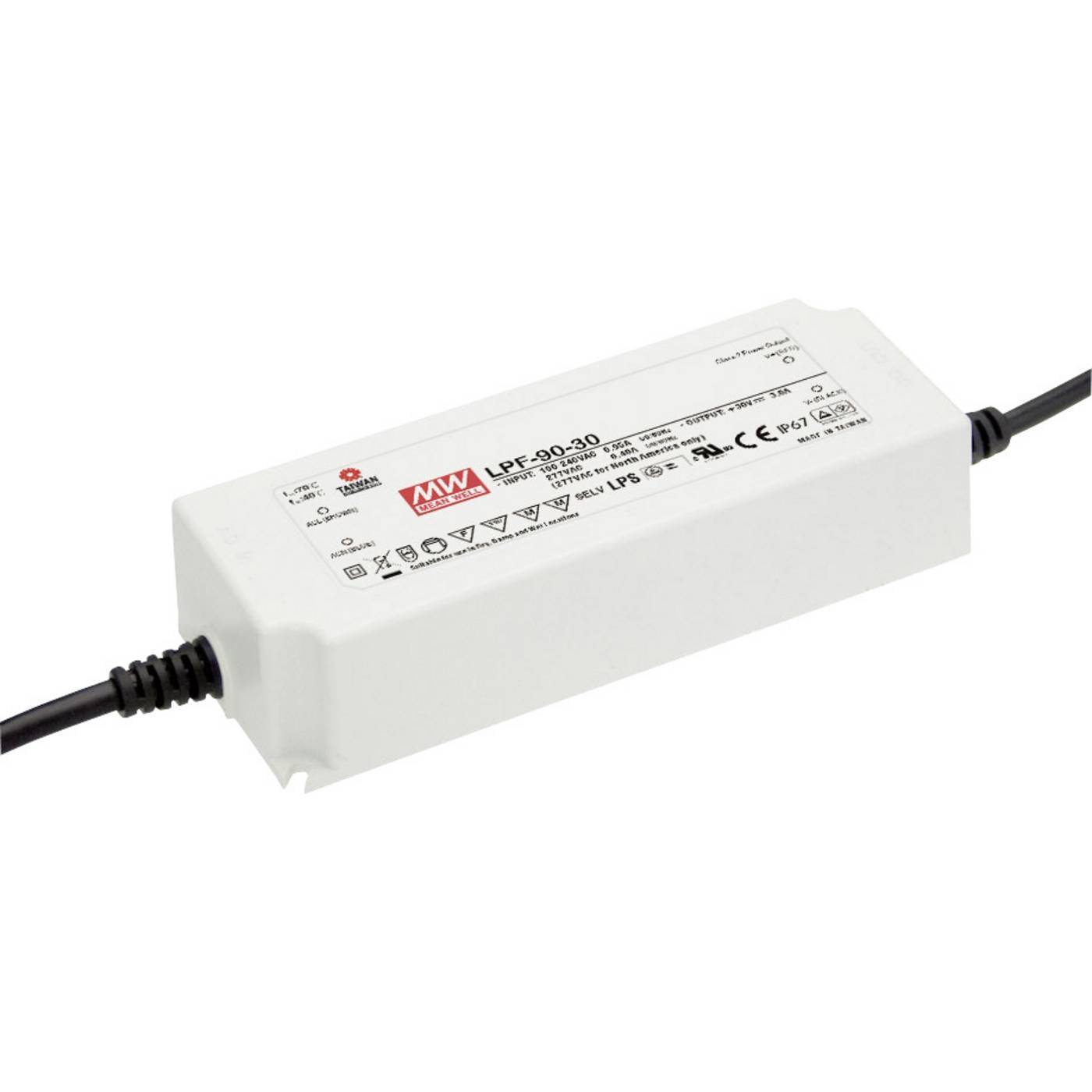 MEAN WELL LPF-90-20 LED driver, LED transformator Konstantspänning, Konstantström 90 W 4.5 A 12 - 20 V/DC inte dimbar, PFC-krets, Överbelastningsskydd 1 st