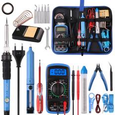 Loddekolbe Loddekit 60w Elektrisk Kit Justerbar Temperatur Med Digitalt Multimeter, Loddekolbestativ, Aflodningspumpe Og Bærbar Pu T