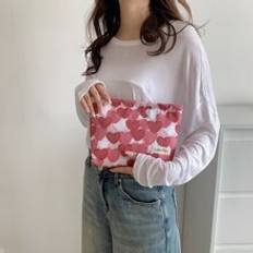 Red Heart Print Pattern Waterproof Makeup Bag Cosmetic Bags For Women Handbags Purses Storage Makeup Bag Girls Case Bags Travel Storage Bag Cute Makeu - Red