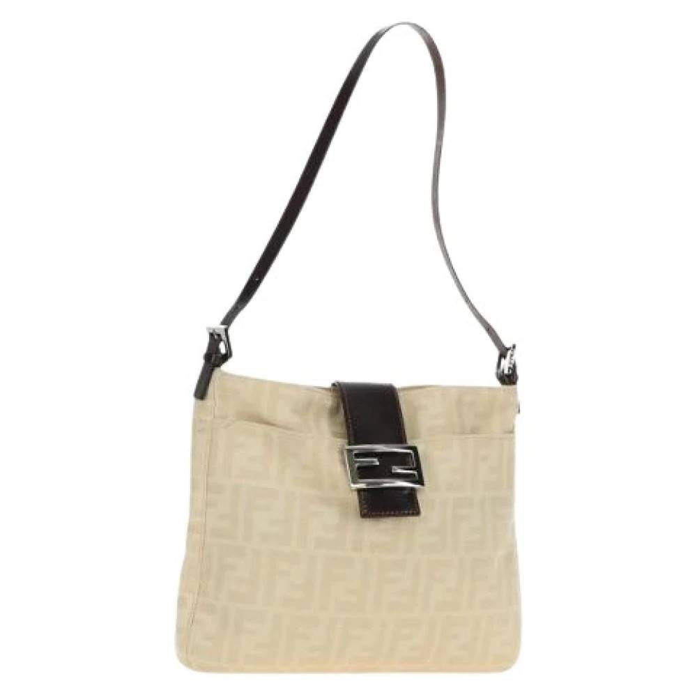 Fendi Vintage - Pre-owned Vintage Zucca Axelremsväska Vintage - Dam - ONE Size - Läder