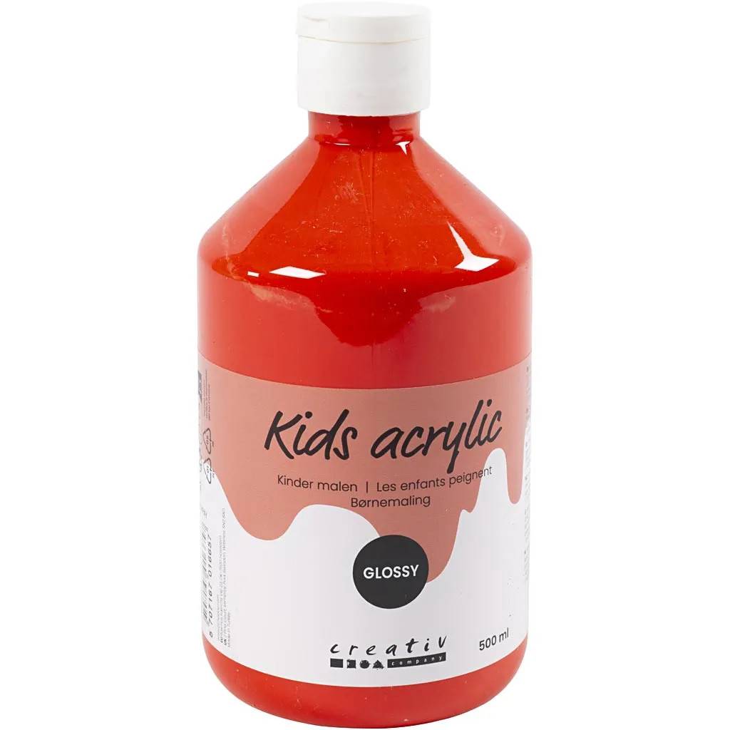 Akrylfärg för Barn Blank - 1 Flaska, 500 ml, Blank, Röd - A-color - Hobbyfärg för barn - röd