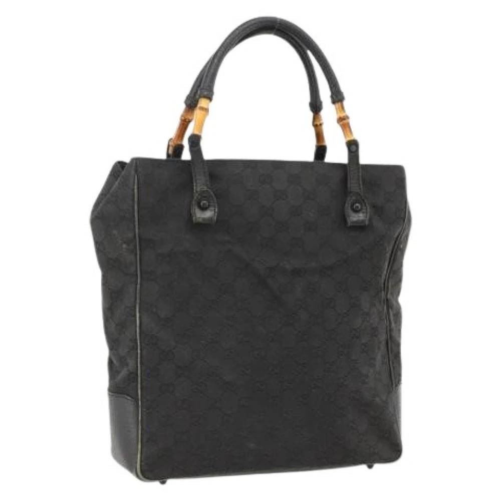 Gucci Vintage Pre-owned Vintage GG Canvas Tote - Vintage - Dame - Sort - ONE SIZE - Læder