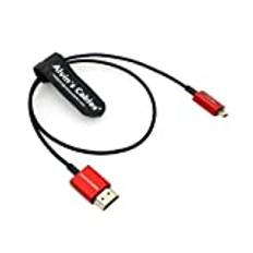 Alvin's Cables 8K 2.1 HDMI-kabel Micro-HDMI till HDMI-kabel Ultratunn 48Gbps höghastighets för Atomos-Ninja-V 4K-60P Record för Canon-R5C|R5|R6 för Sony a7R a7 IV-kameror 45cm/18tum