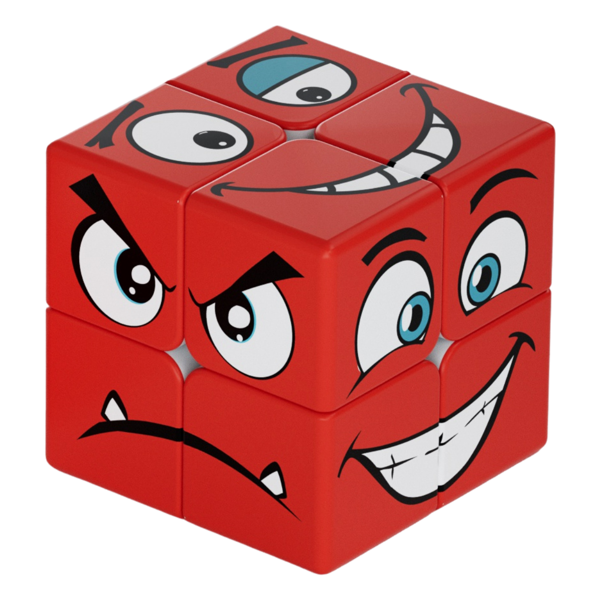 Z Cube 2x2 Emoji Face Cube Puzzle Toy Red - Professorterning.