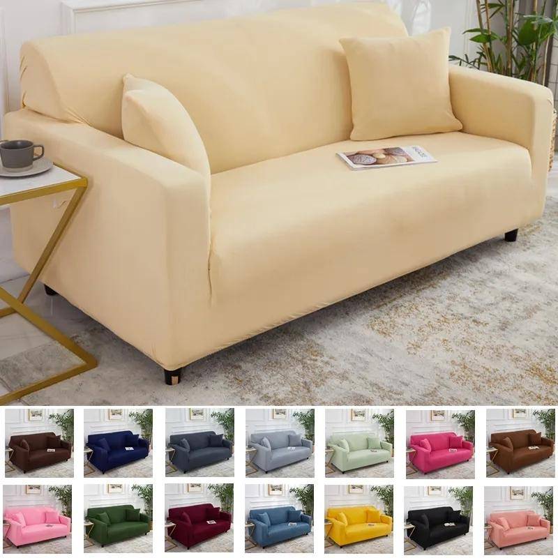 1/2/3/4-sits Solid Justerbar Soffa Slipcover Elastiska sofföverdrag för heminredning i vardagsrummet