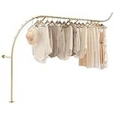 Vägghängd klädhängare, modern industriklädhängare klädstång Väggmonterad bröllopshängare klädhängare för klädaffär, Creative Boutique klädaffär Displayställ, guld