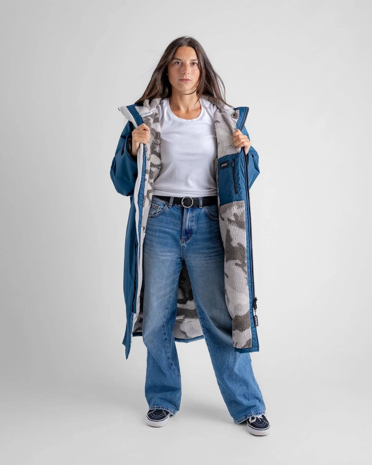 Dryrobe Advance V3 LS Poncho - Deep Sea Blue Sand Camo - - L