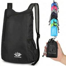 Foldable Backpack, Ultralight Waterproof Daypack For Folding, Small Hiking Backpack For Men And Women, Walking Rucksack Daypack, Hiking Foldable Hikin - Black