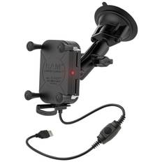 RAM Mounts Tough-Charge Mobilholder Med Trådløs Oplader Vandtæt "Inkl. Sugekop base + arm"