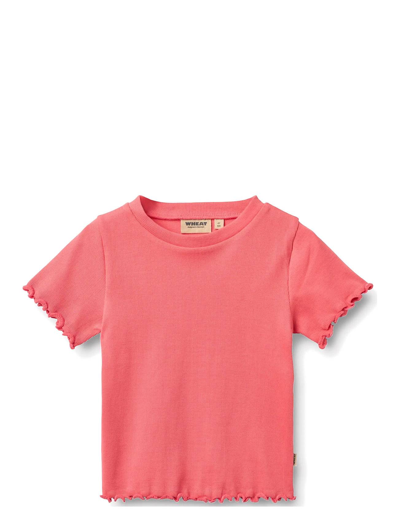 Wheat Rib T-Shirt S/S Alicia - Coral - 128