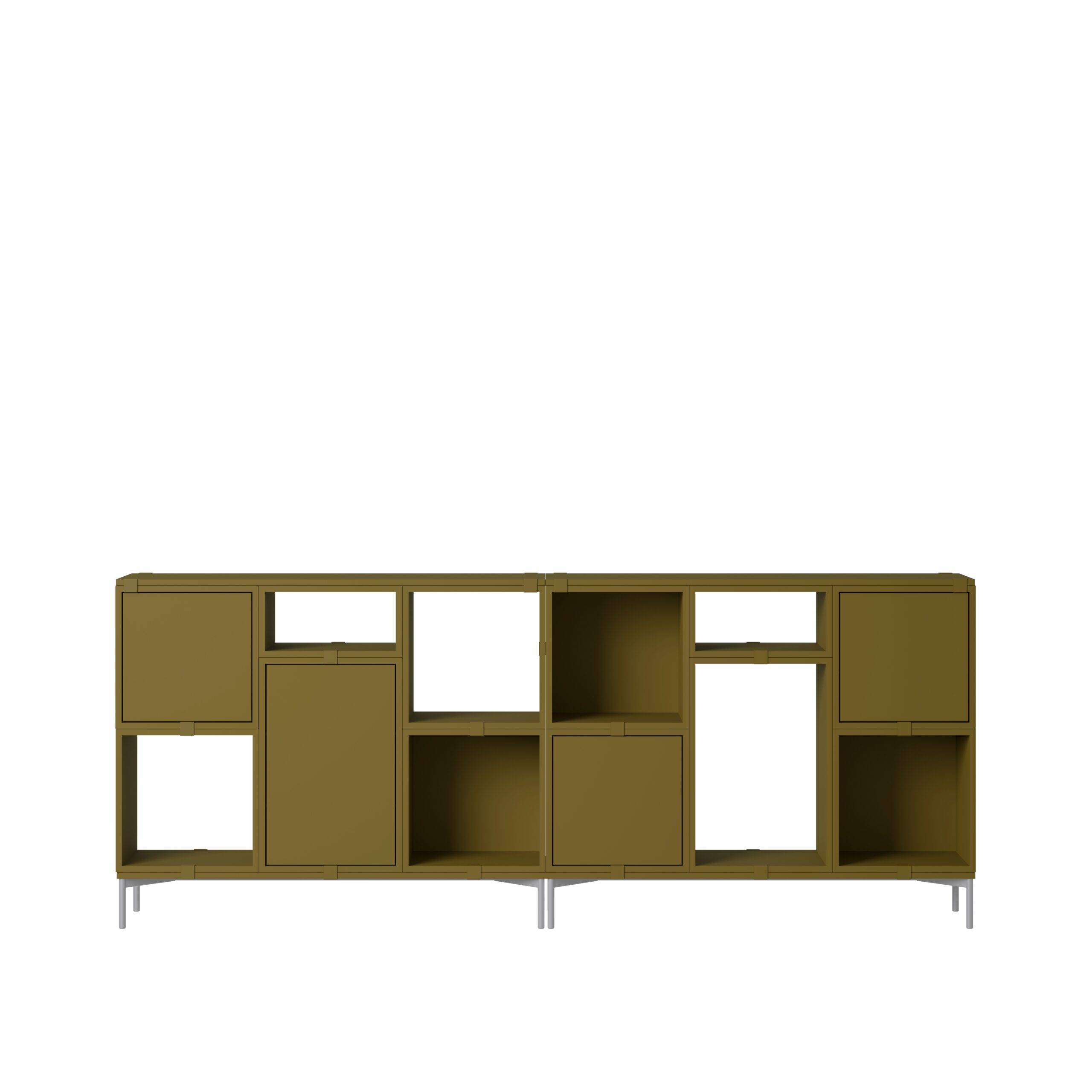 MUUTO - Stacked Opbevaringssystem Kontor 3, Brun Grøn