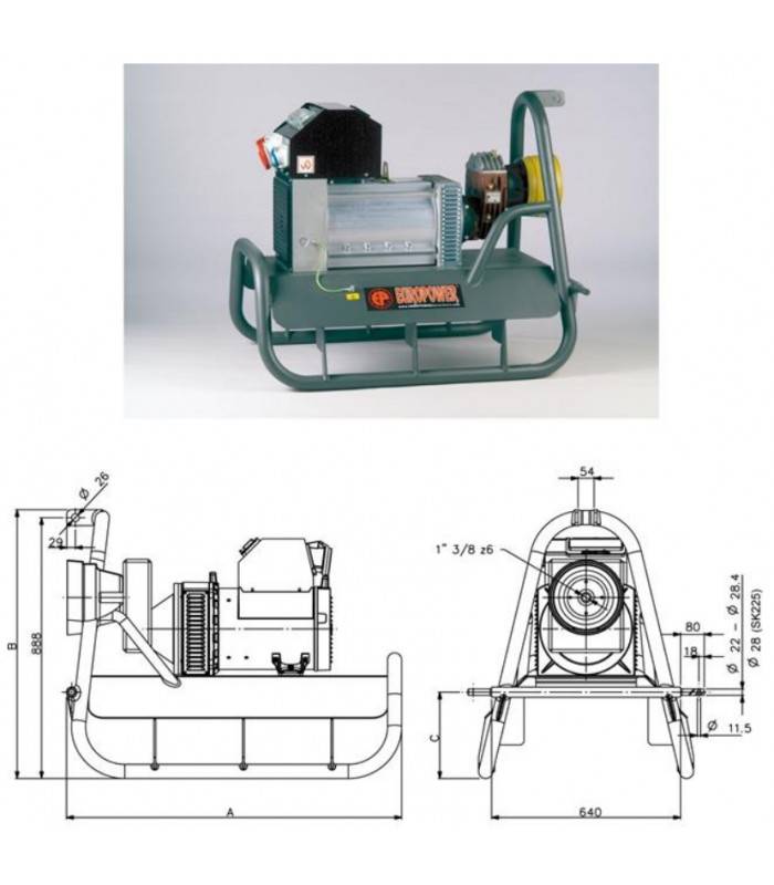 Sincro agrowatt 45kva ip44 elverk traktor