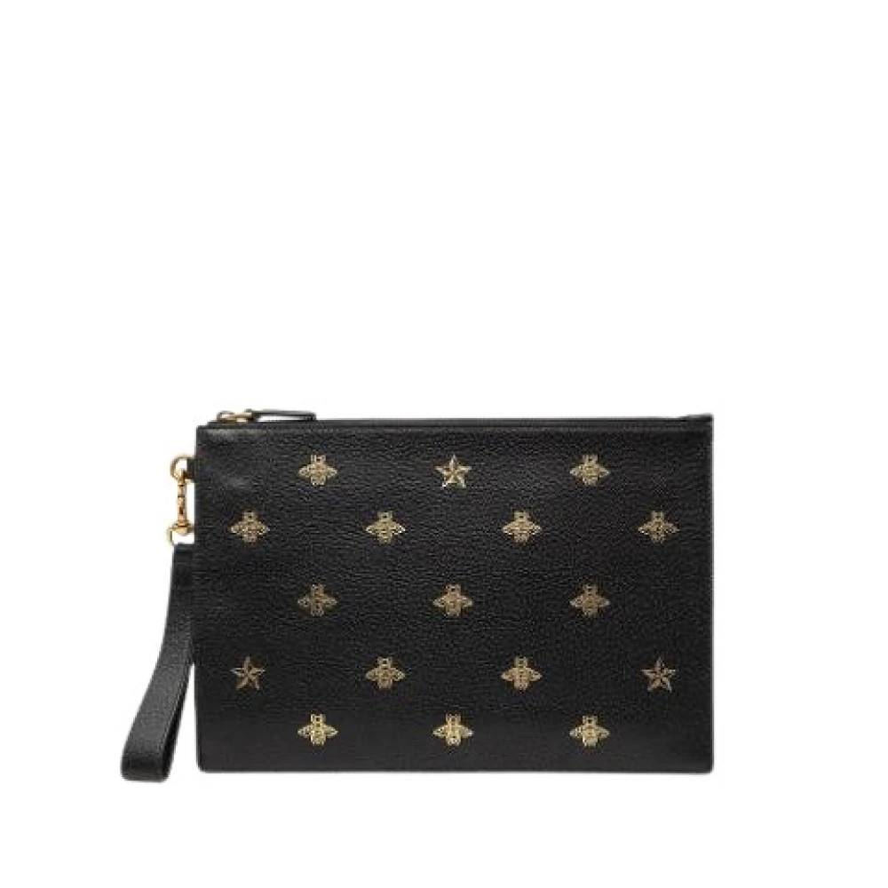 Gucci Vintage Pre-owned Bee Star Clutch Taske - Vintage - Dame - Sort - ONE SIZE - Uld