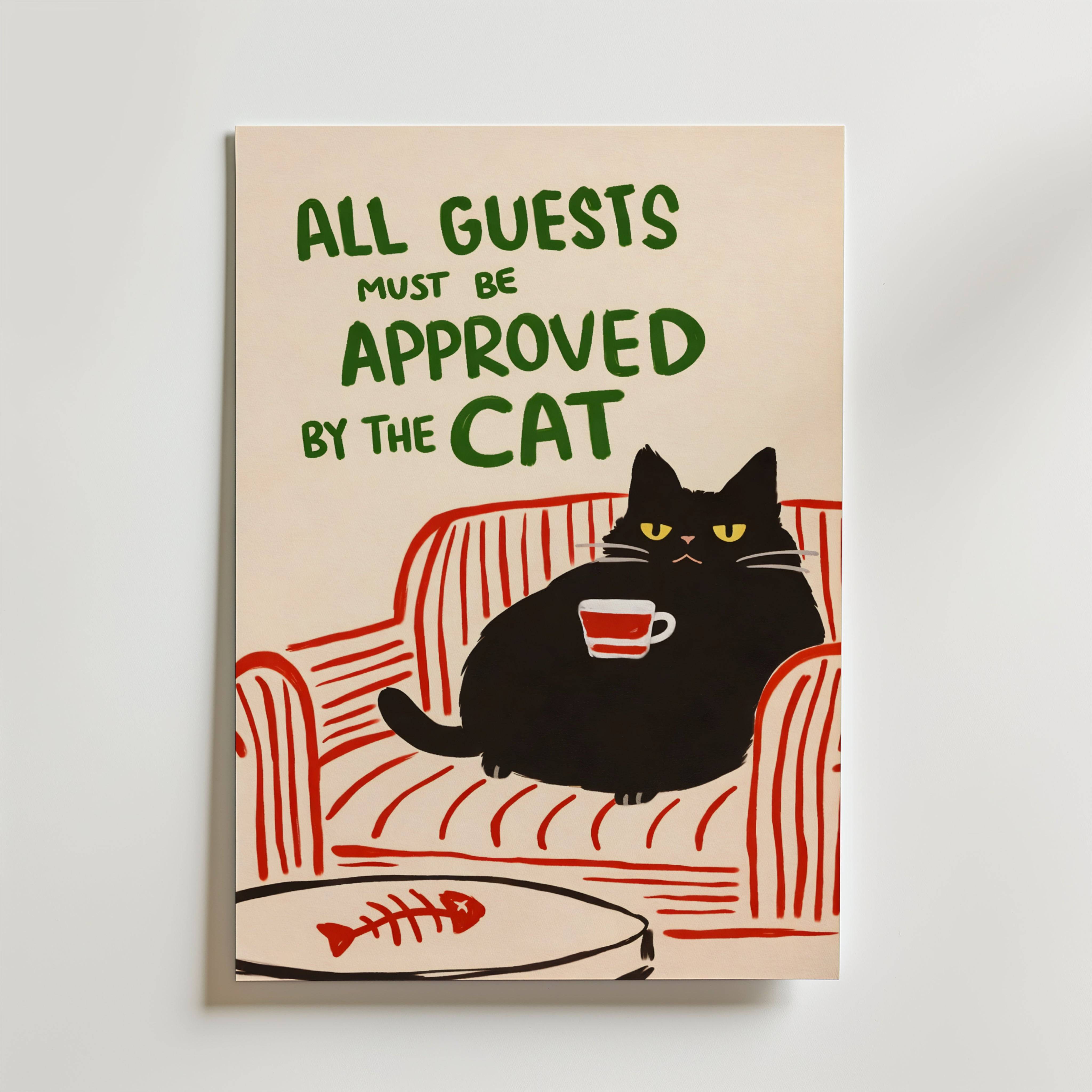 Approved by the Cat Poster - Fine Art Poster 40x50 cm Utan passepartout