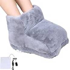 Cozyfoot Heated Slippers, Cozy Foot Heated Slippers, Winter Cover Feet Heating Pads for Bedroom, Cordless Electric Heated Foot Warmer Under Desk, Electric Foot Warmer Slippers(Gray,Japan)