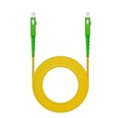 Ewent Fiberoptisk fiberkabel, SC/APC till SC/APC enkelläge Simplex 9/125, G.657A2, LSZH, för router, kompatibel med Movistar Jazztel Vodafone Orange Amena Masmovil, Gul/grön 3 m