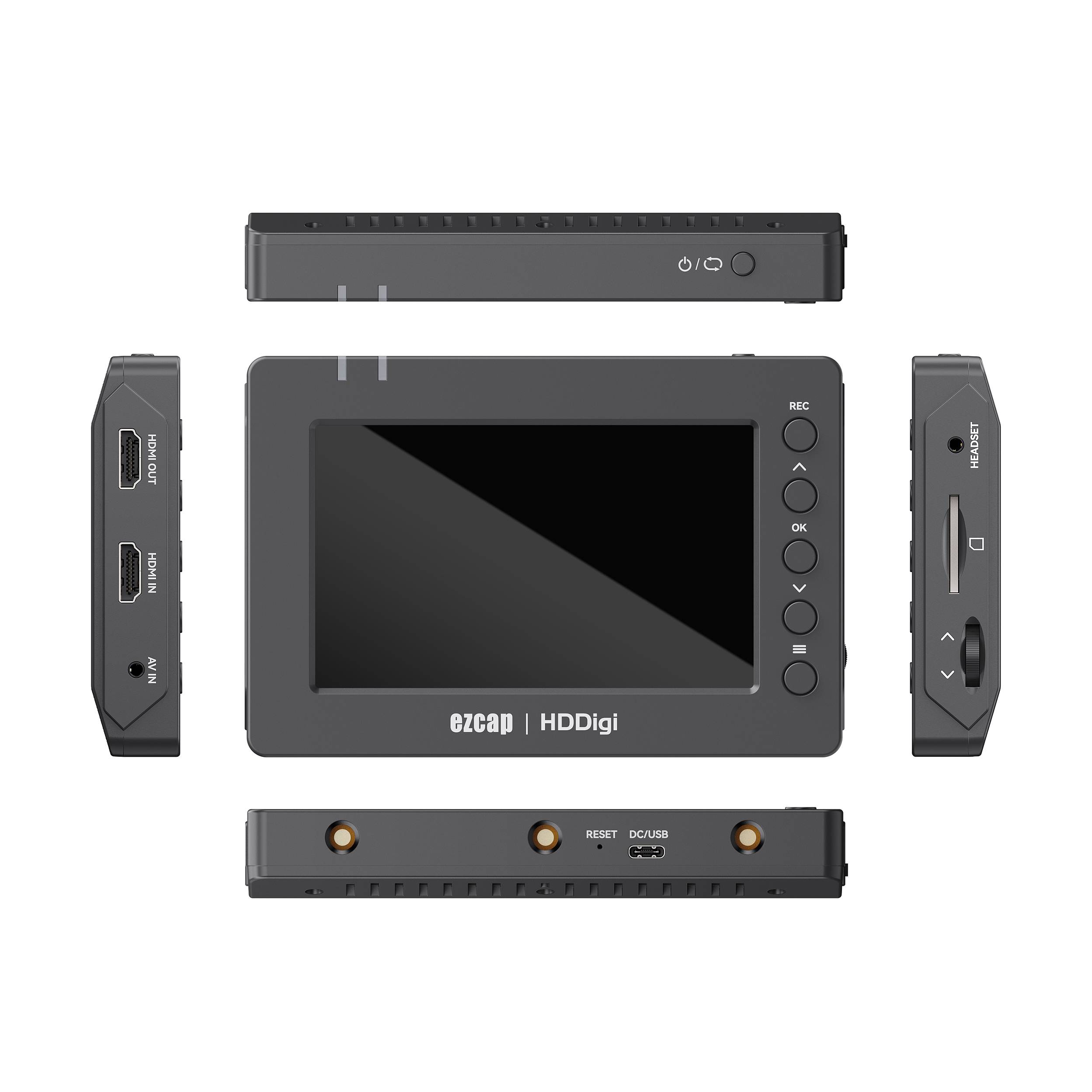 Ezcap 277 1080p HDMI CVBS AV Video Capture Card Game Recorder Schedule Recording To SD Card 5 Inch Screen Playback Voice Mixing