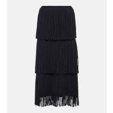 Lisa Yang Isa fringed cashmere midi skirt - black - XS