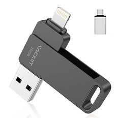 USB Minne 256 GB för iPhone Apple Certified Mfi Lightning,Vackiit USB 3.0 Minne Flash Extern USB Drive för Foton Videor Storage,USB C Minne Memory Stick för iPhone,iPad,OTG Android,Mac,P,iOS 3 in 1