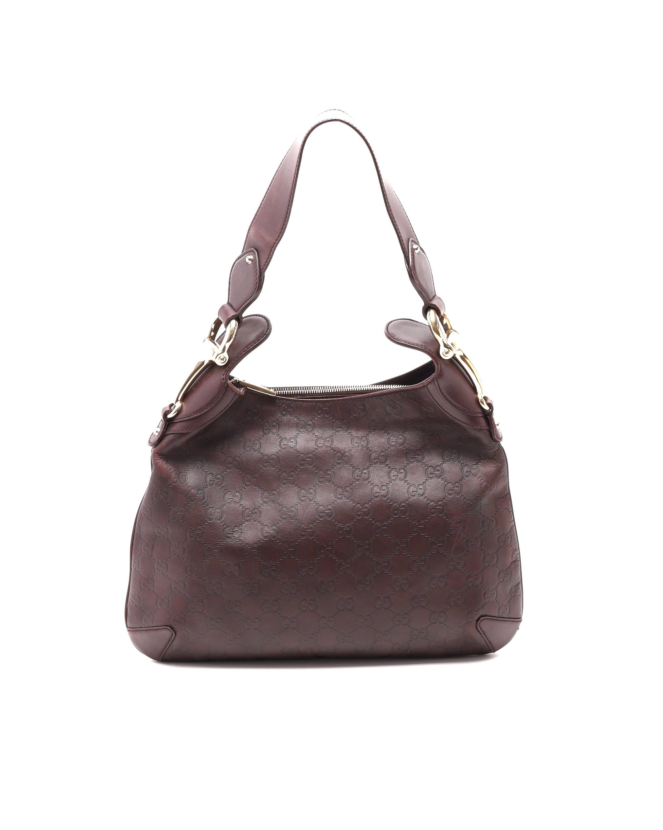 Guccissiam Horsebit Creole Bag - Brown - One Size