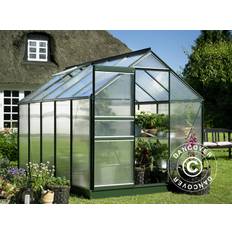 Drivhus polycarbonat Halls Popular 6,2m², 1,93x3,19x1,95m, Grøn