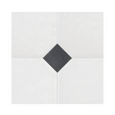 Klinker Octagon vit/svart 20x20cm