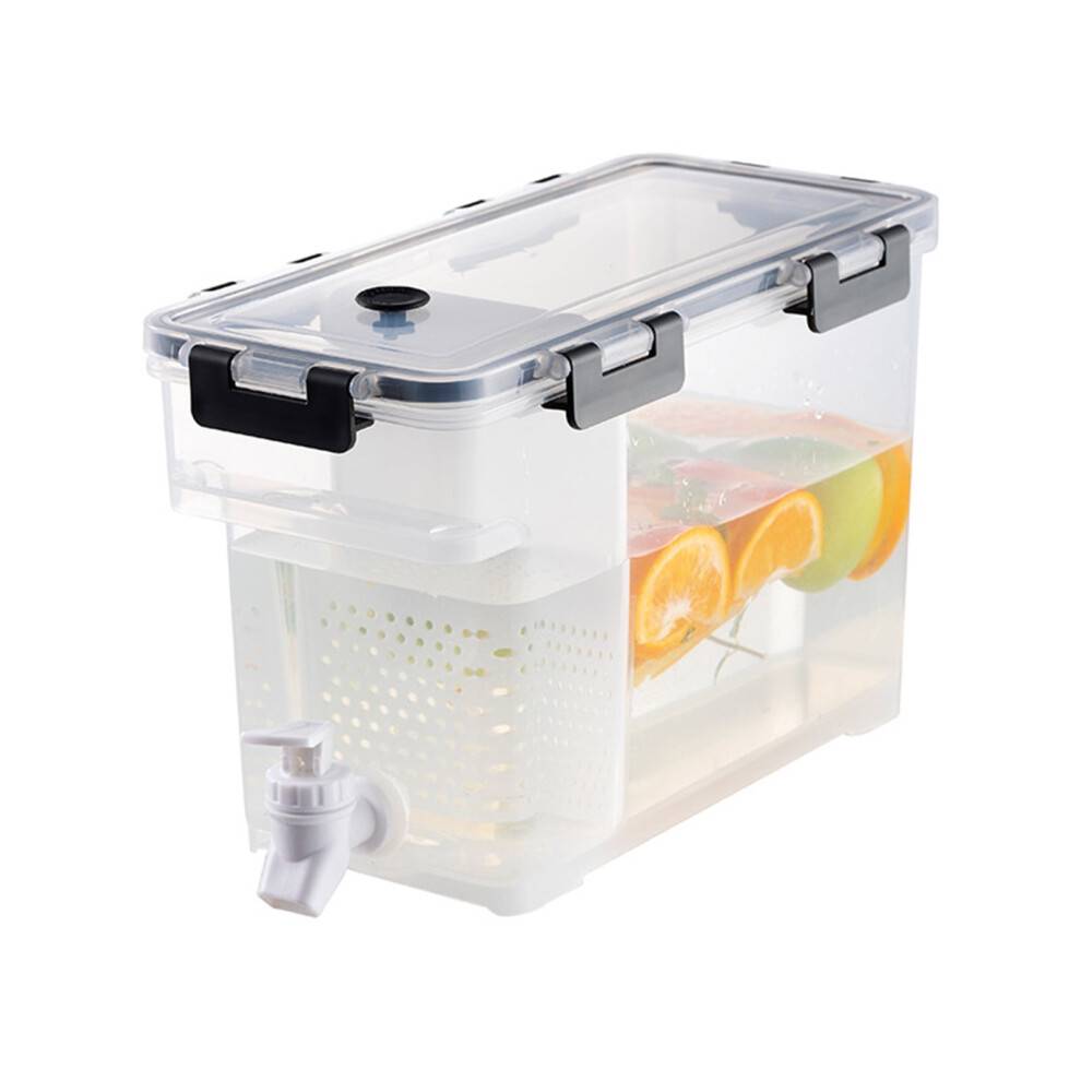 Drikkedispenser med studs 3,5 l elkedel med stor kapacitet til køleskab frugt te limonade drikkedispenser med hane grå