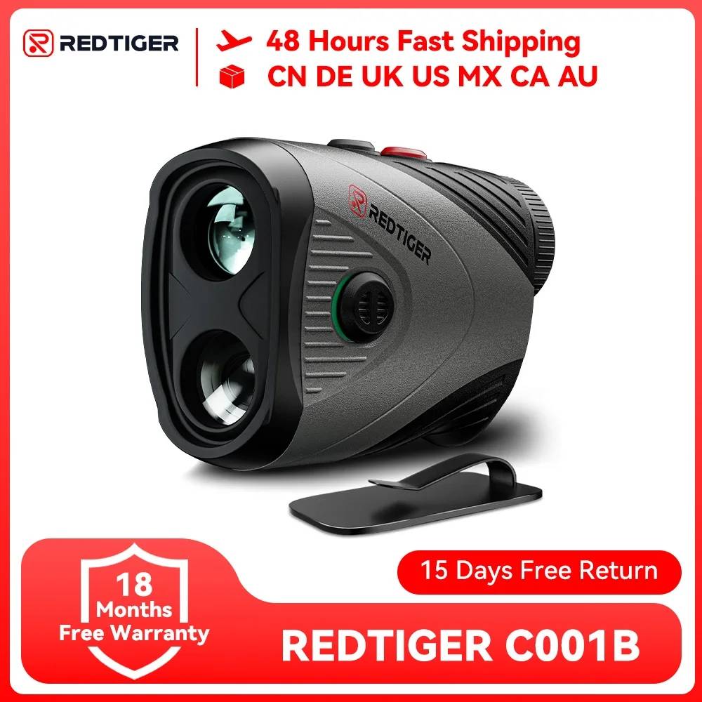 REDTIGER C001B Golf Rangefinder with Slope 1000M 1200 Yards Laser Range Finder Golf 7X Magnification Rechargeable Range Finder