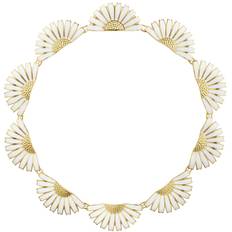 DAISY forgyldt halskæde, hvid - SM 40 cm