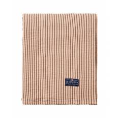 Lexington Striped Reversable Organic Cotton Sengetæppe Beige