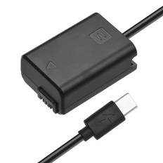 Andoer NP-FW50 Dummy Batteri USB-C Kobling Adapter Med USB Type-C Fjederkabel Udskiftning Til Sony Alpha A5000 A5100 A6000 A6300 A6400 A6500 A