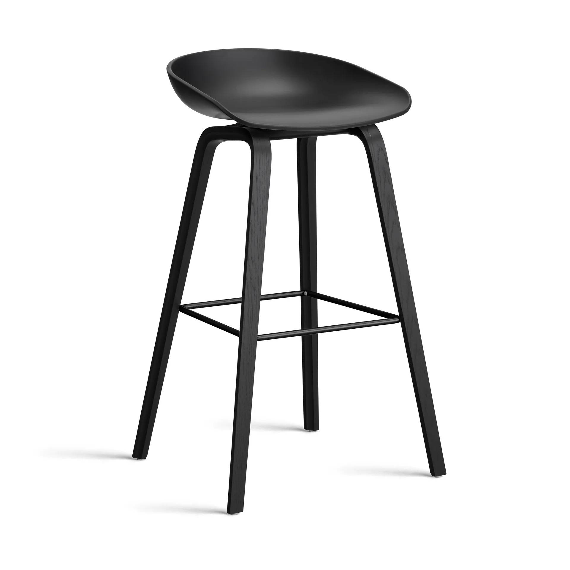 HAY About a Stool 32 High barstol svart ekstativ 2.0 Svart-svart stålstöd