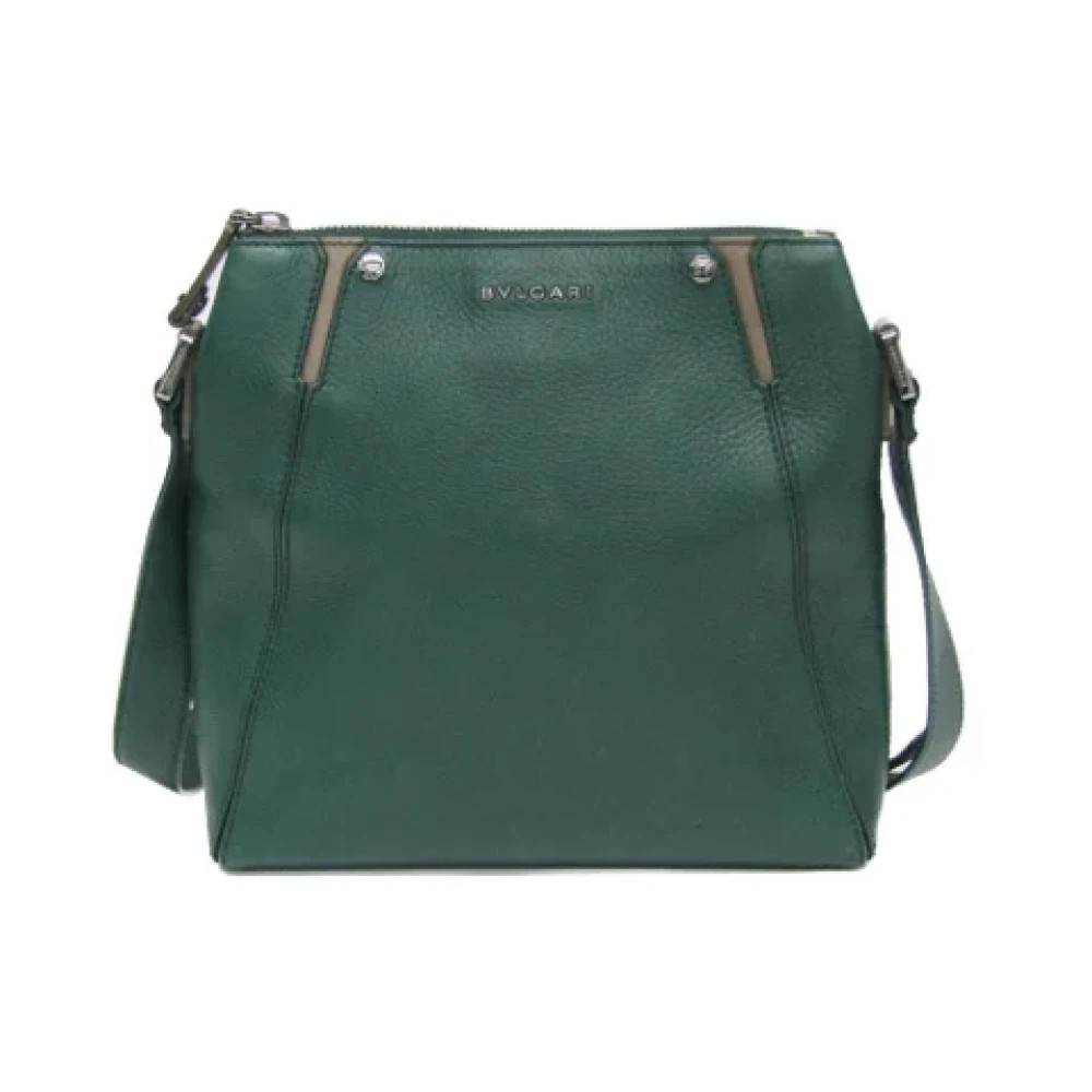 Bvlgari Vintage Pre-owned Laeder skuldertasker - Vintage - Dame - Grøn - ONE SIZE - Uld