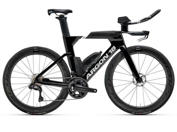 Argon 18 E117 105 Di2 Triathloncykel Black Stealth - Ramstorlek S -