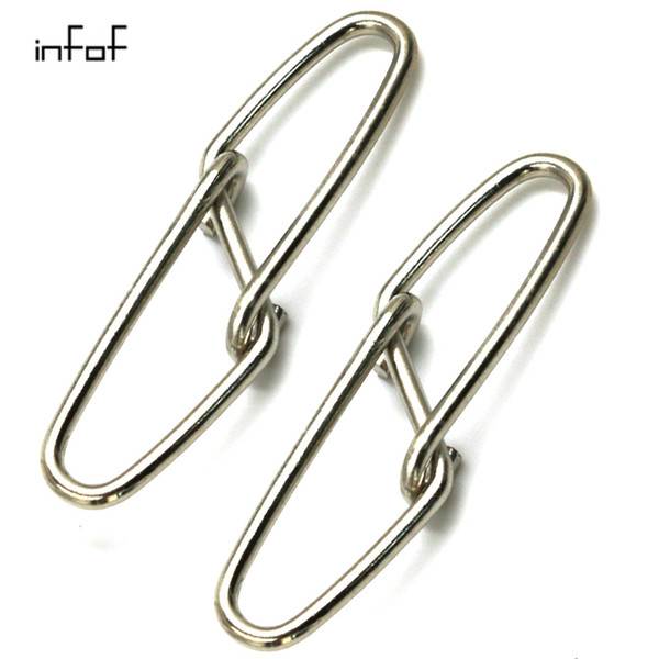 INFOF Brand 500pcs/lot F6012 Fishing Diamond insurance snap fishing connector fish Accessories fishing snap terminal Giratorios Pesca