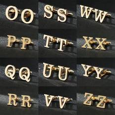 1 par fashionabla manschettknappar med bokstavsdesign för män för vardagen - Rosa Guld (S,T,O,X,P,Q,R,U,V,W,Y,Z)