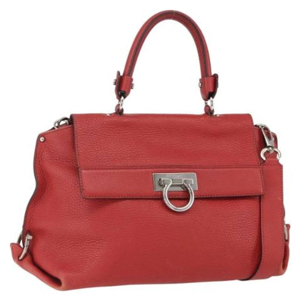 Salvatore Ferragamo Pre-owned Pre-owned Håndtaske - Vintage - Dame - Rød - ONE SIZE - Læder