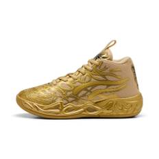 PUMA MB.04 Golden Child Basketball Shoes Youth, Shoes, Gold/Matte Gold/Black, 37