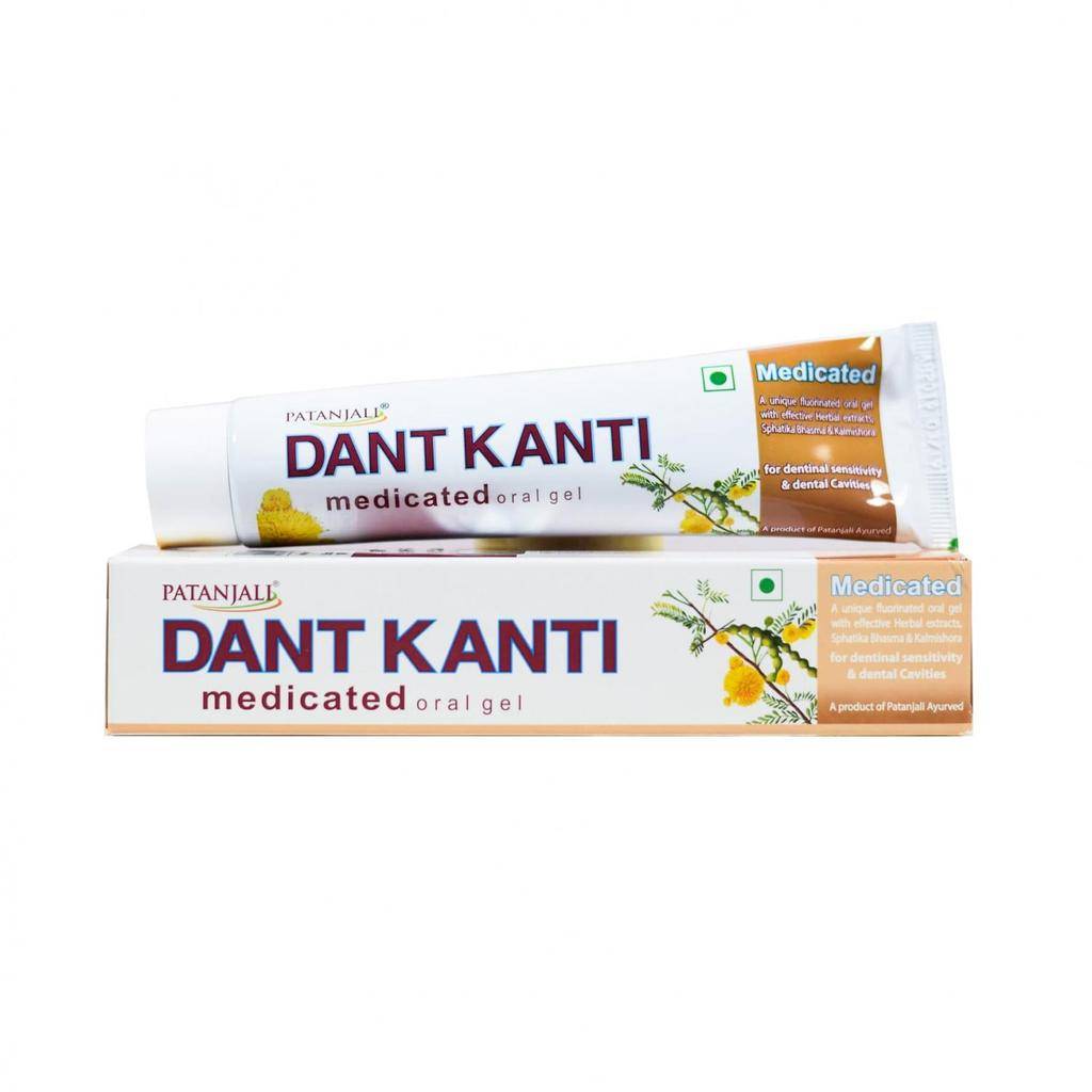 Medicinsk tandkräm-gel, Dant Kanti Medicinsk, Patanjali 100g white