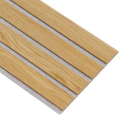 I-Wood Medio+ 4-lamel akustikpanel, klar olieret, grå filt og lys kerne, egefiner, 16 x 300 x 2400 mm