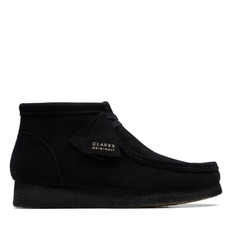 Mens Clarks Originals Black Suede Wallabee Boots - 10 UK