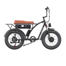 GOGOBEST GF750 Elcykel för alla terränger för vuxna, 2×1000W, 48V 17.5Ah, Shimano 7-växlad, 200 kg maxlast, Keteles elcykel i retrostil 17.5Ah+disc brake svart