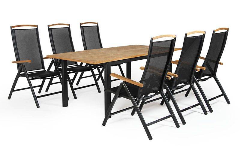 Brafab, Andy & Lyon Spisebordssæt Sort/Teak Brafab