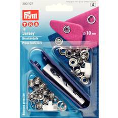 PRYM Nittryckknapp JERSEY mässing ring Silver 10 mm 10 st