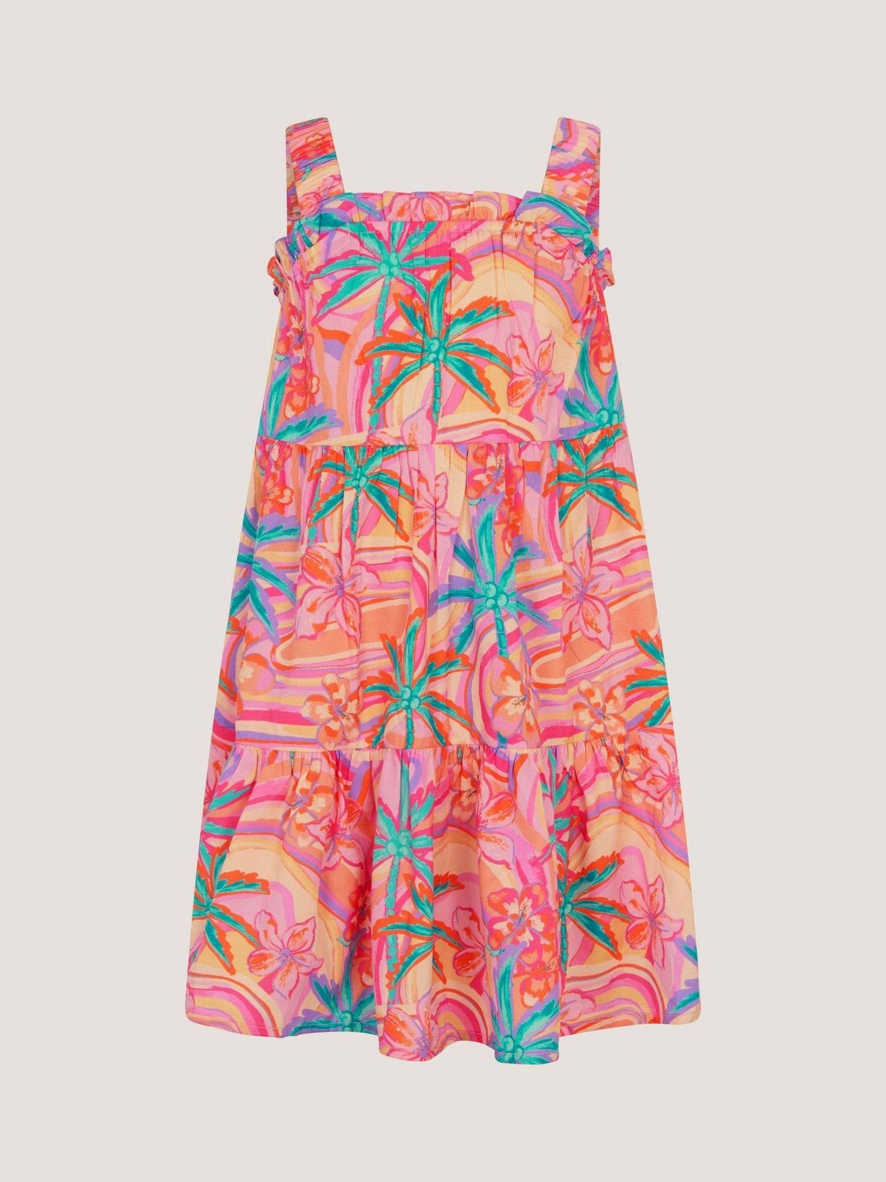 Monsoon Monsoon Orange Tropical Swirl Print Beach Dress - 164-170cm (14-15 Years)