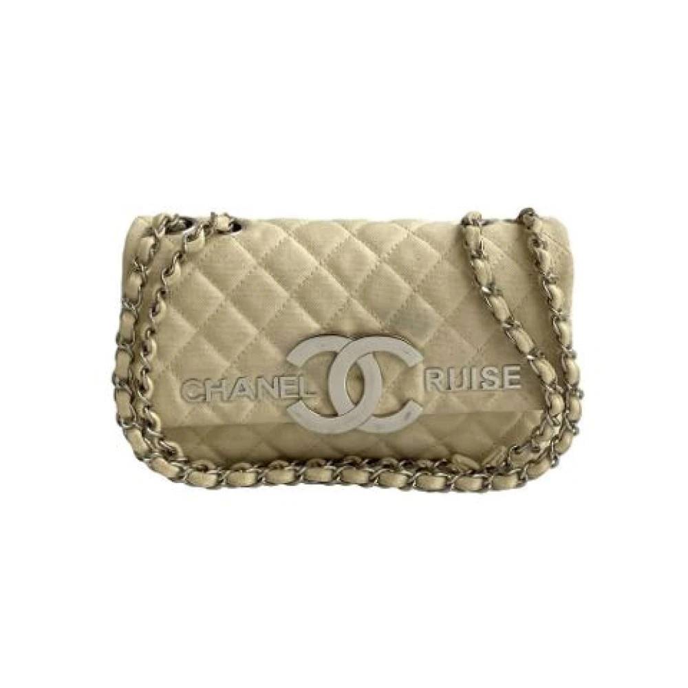 Chanel Vintage Pre-owned Vintage Skuldertaske - Vintage - Dame - Beige - ONE SIZE - Uld