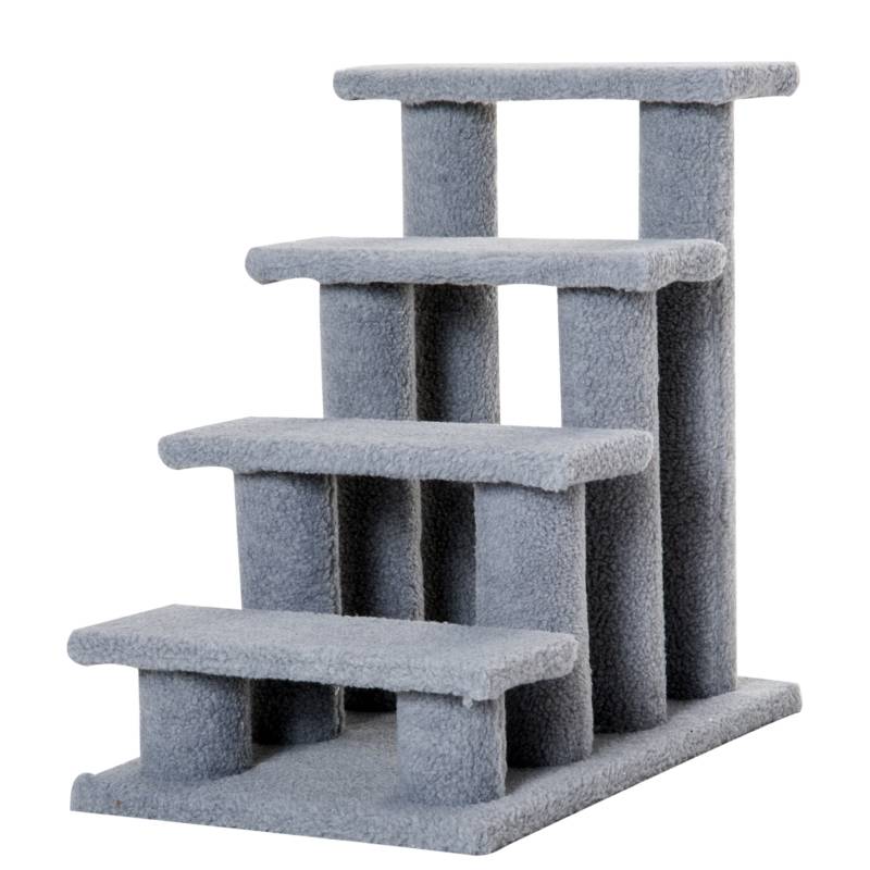 Djurtrappa 4 steg grå 63,5x43x60 cm